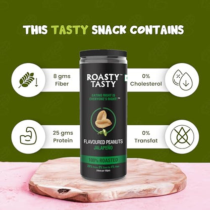 Image 5 of Roasty Tasty Premium Jalapeno Flavour Roasted Peanuts Pack of 2 (150g each)