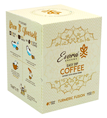 Image 1 of Default Title for the product Evora Greens Easy Dip Coffee Bean Bag (12.5gm Each) Turmeric Fusion
