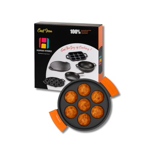 Image 4 of 7 Pit (Round) + Silicone Grips for the product Human Hydro Cast Iron Paniyaram Pan