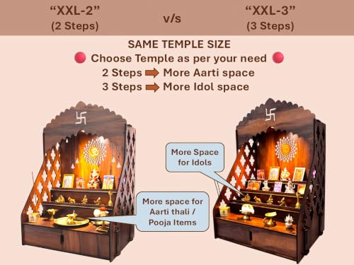 Image 4 of STEPn'SPACE Wooden Temple with 3 Steps & LED Size XXL- W48 x D38 x H70 cm