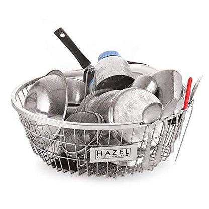 Image 1 of Round Medium for the product HAZEL Round Stainless Steel Dish Drainer Basket for Kitchen