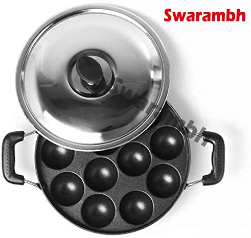 Image 6 of Swarambh Non Stick 12 Cavity Aluminium Appam Patra Ponganal Pan with Lid