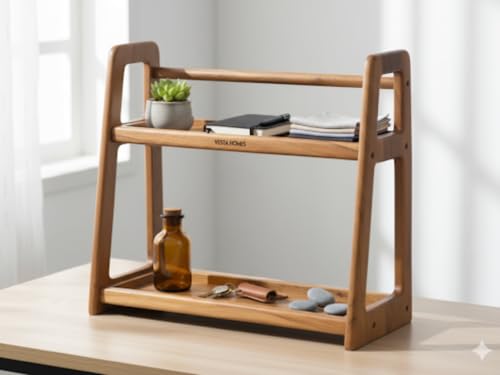 Image 3 of Vesta Homes Premium Solid Wood Home & Kitchen Organizer Freestanding Tiered Shelf Rack