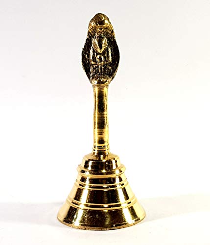 Image 2 of Esplanade - Brass Pooja Puja Bell Ghanti, Golden - 5" Inches