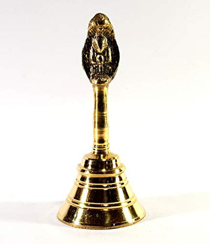 Image 2 of Esplanade - Brass Pooja Puja Bell Ghanti, Golden - 5" Inches