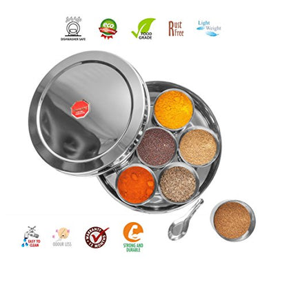 Image 5 of Sumeet Stainless Steel Belly Shape Masala Box