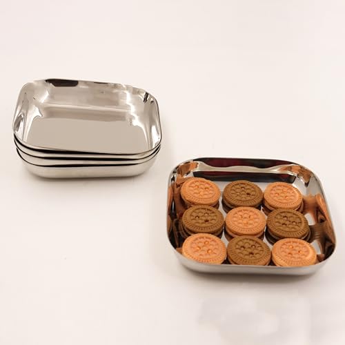 Image 17 of Large-5 for the product Spillbox Stainless Steel Halwa Plates