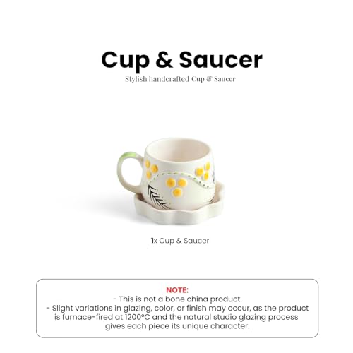Image 5 of ExclusiveLane Spring Bloosom Ceramic Tea Cup and Saucer Set 310 ml