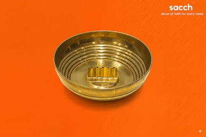 Image 6 of Sacch Pure Brass Agarbatti Stand With 5 Holes, 11.2 Cm Ash Catcher Tray (Large ~50G, Pack Of 1)