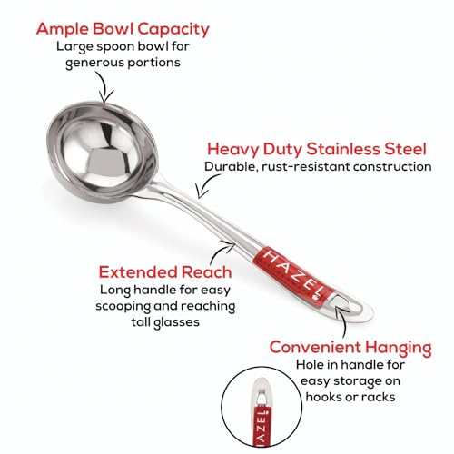 Image 3 of HAZEL Stainless Steel Ladle for Kitchen 7.3 cm Dia