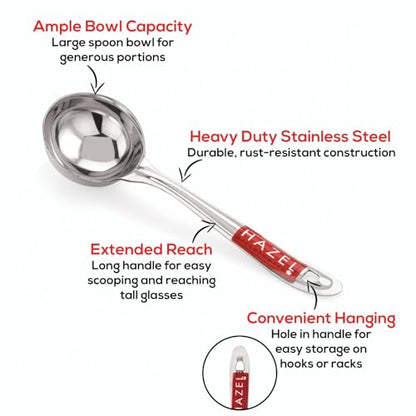 Image 3 of HAZEL Stainless Steel Ladle for Kitchen 7.3 cm Dia