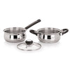 Image 1 of Default Title for the product neelam Stainless Steel Induction Bottom Frying Pan & Kadai Combo