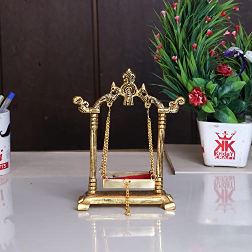 Image 1 of Default Title for the product KridayKraft Laddu Gopal Jhulla Palana Metal Gold Plated