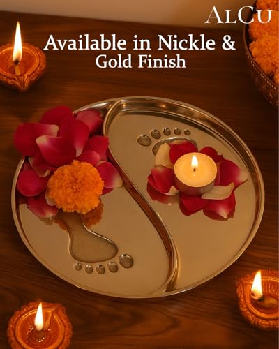 Image 6 of ALCU Pooja Thali for Diwali & Navratri (Golden)
