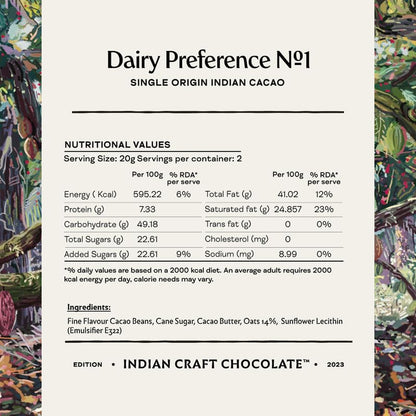Image 3 of Manam Chocolate Dairy Preference 55% Oat Milk (Vegan), 80g Oat Milk (Vegan), 80g