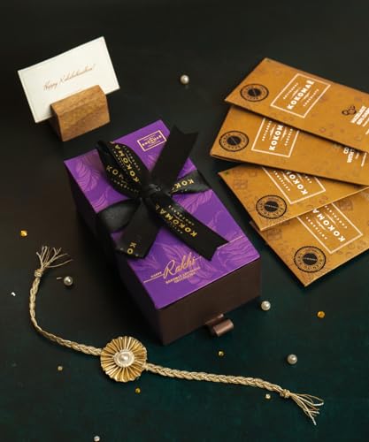 Image 1 of Default Title for the product KOKOMAE Raksha Bandhan Chocolate Gift 4 Bean-to-Bar with Rakhi