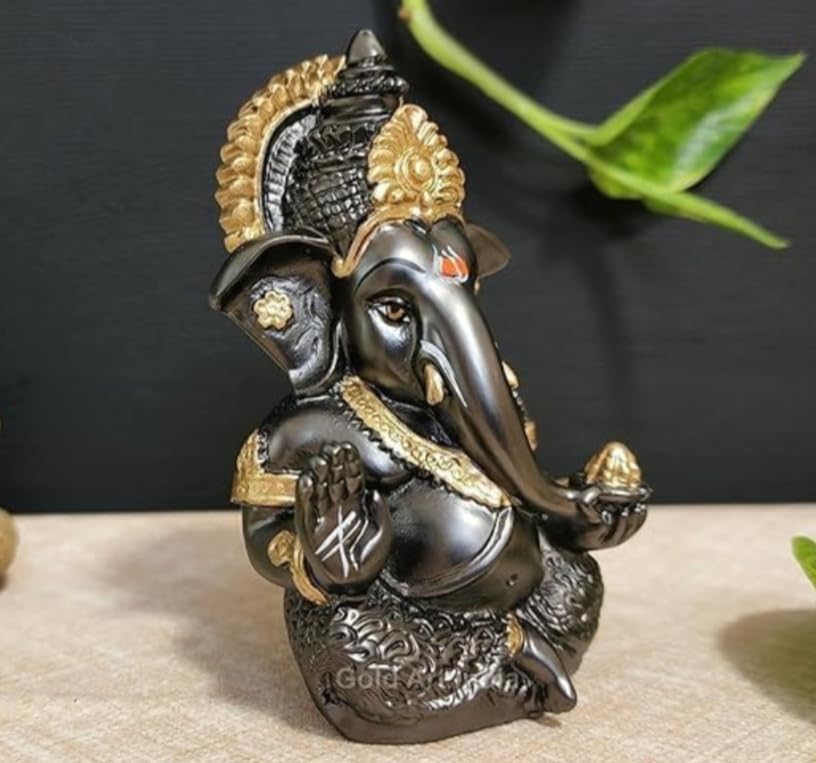 Image 2 of Ganesh Idol for Car Dashboard Small Ganesha Murti Ganpati Idol for Home Decor Puja Lord Ganesh Statue Gift for Office Desk Puja Room (3 Inch)