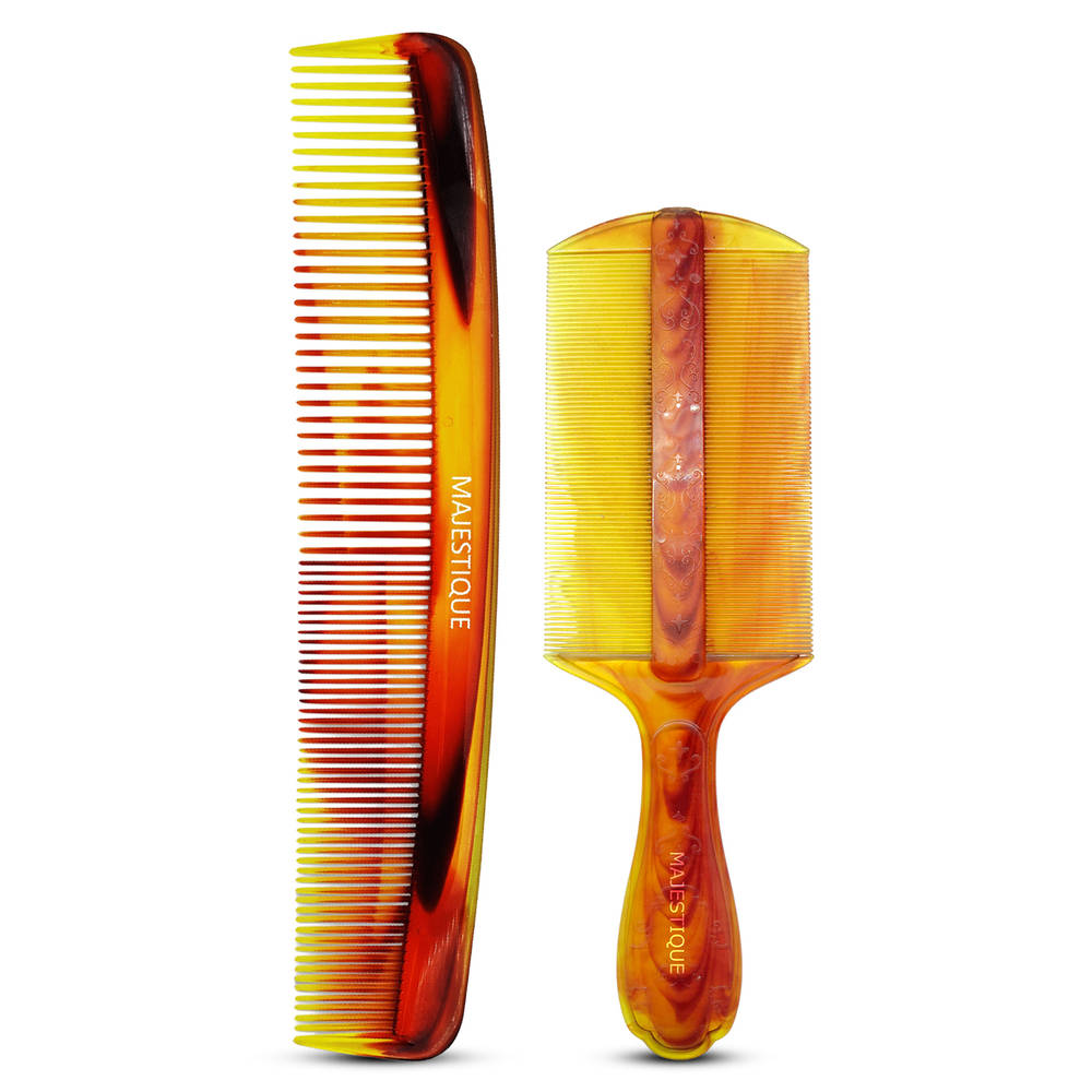 Image 1 of 2pcs for the product Majestique Hair Grooming & Lice Comb Set - Multicolour