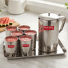 Image 1 of Default Title for the product HAZEL Steel Jug with Hammered Glasses and Tray Combo of 8