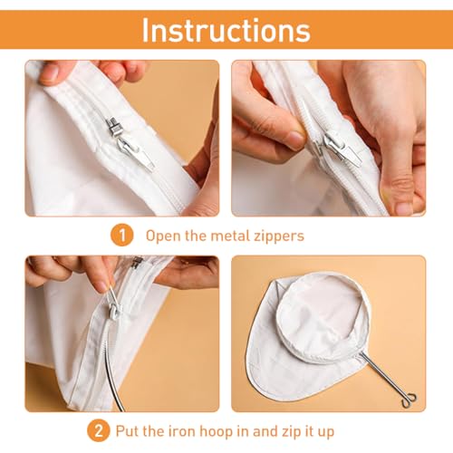 Image 4 of Supvox Tea Strainer Cloth Nut Milk Bag Stainless Steel Detachable Handle