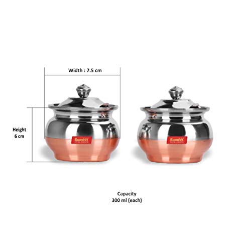 Image 5 of Sumeet Stainless Steel Traditional Ghee Pot 300ml - 2 Piece