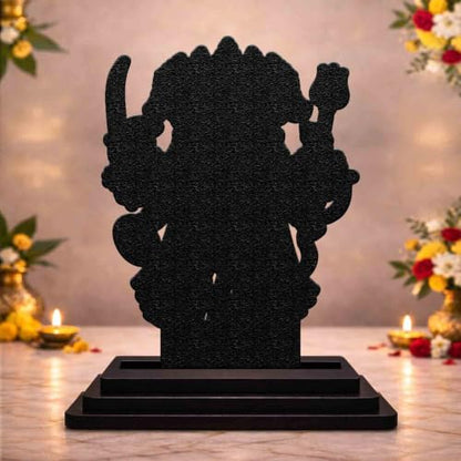 Image 2 of Panchmukhi Hanuman Wooden MDF Printed Idol with Stand, 4 x 5 Inch, Pooja Room Decor, Home Temple Mandir Decoration, Religious Gift