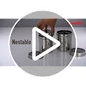 Image 2 of Sumeet Designer Stainless Steel Vertical Canisters/Ubha Dabba/Storage Containers Set of 3Pc (400ml,500ml,750ml), Silver