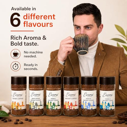 Image 5 of Evora Greens Classic Instant Coffee | Arabica & Robusta Blend | Strong Aroma & Smooth Taste | Hot, Cold & Black Coffee | Makes ~50 Cups | 200g Glass Jar