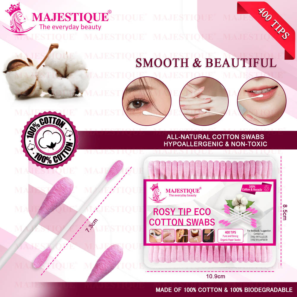 Image 2 of Majestique Rosy Tip Eco Cotton Swabs 200 Pieces