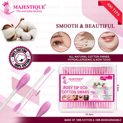 Image 2 of Majestique Rosy Tip Eco Cotton Swabs 200 Pieces