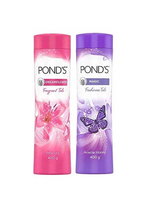 Image 1 of Combo / Pack of 1 for the product Ponds Dreamflower Fragrant Talcum Powder And Magic Freshness Talcum Powder Acacia Honey
