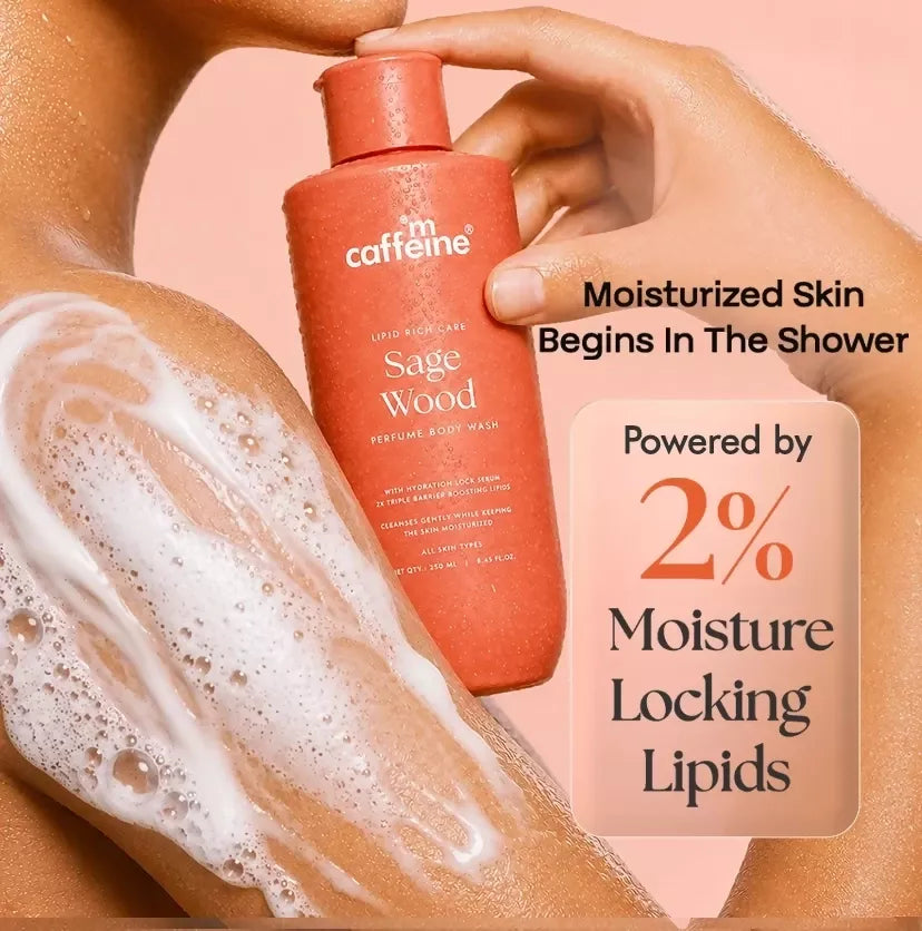Image 10 of mCaffeine Lipid Rich Care Sage Wood Perfume Body Wash