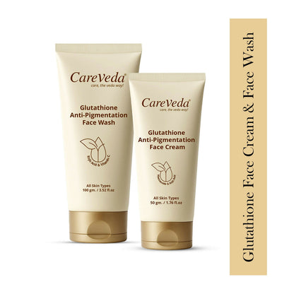 Image 2 of CareVeda Glutathione Skin Care Set of 2 | Face Wash & Cream for Bright, Even-Toned Skin | Anti-Pigmentation, Anti-Dullness & Deep Nourishment | Glow Boost for Men & Women
