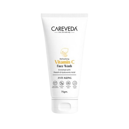 Image 1 of CareVeda Refreshing Vitamin C Face Wash with Peach & Hyaluronic Acid