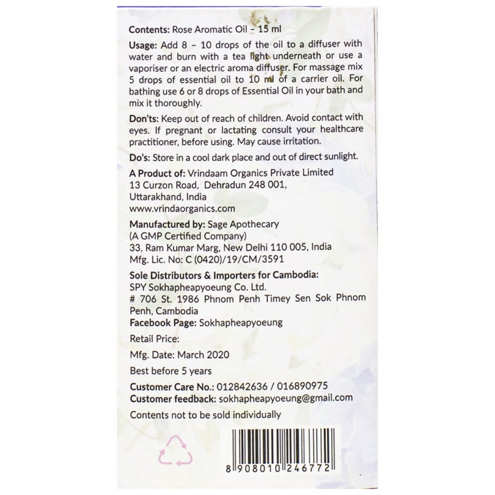 Image 3 of Vrinda Rose Aromatic & Therapeutic Essential Oil
