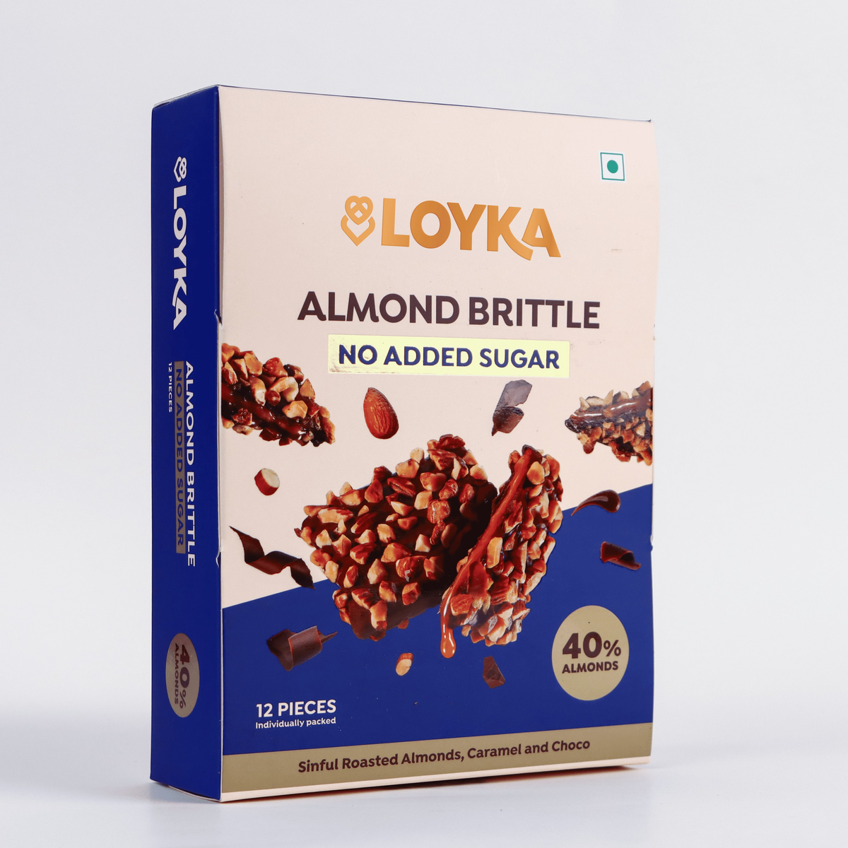 Image 1 of Loyka Almond Brittle 12 pcs Box (No Added Sugar)
