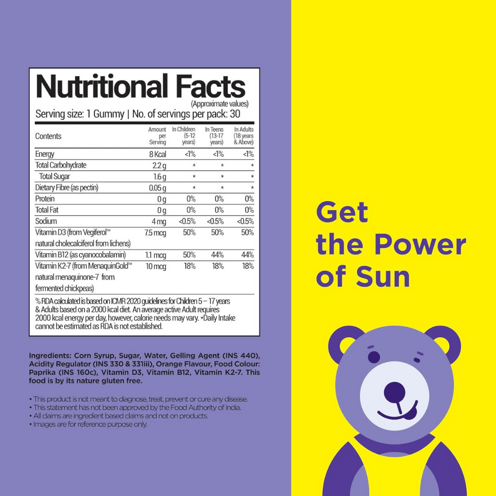 Image 5 of NutriBears Kids Vitamin D3,K2 & B12 Gummies