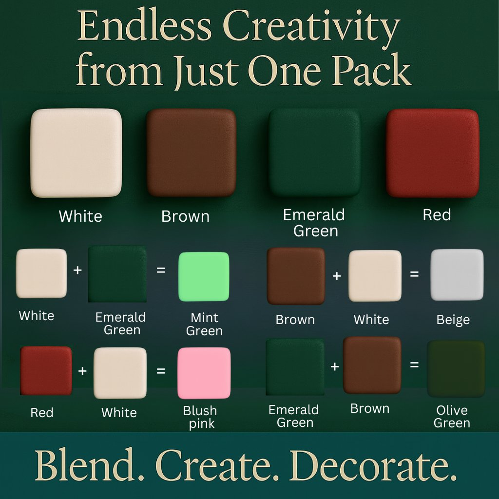 Image 7 of Confect Multipack of White, Emerald Green, Brown and Red Sugarpaste 19