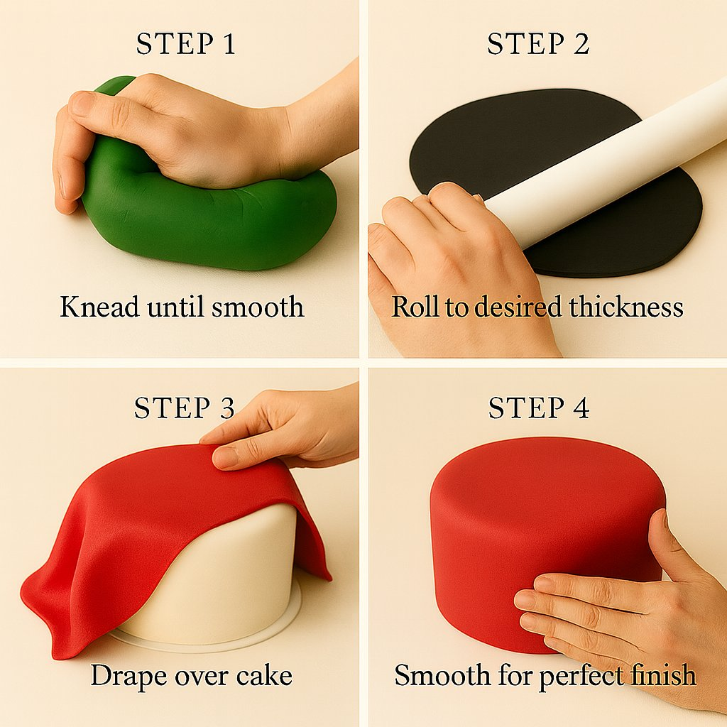 Image 9 of Confect Multipack of White, Emerald Green, Brown and Red Sugarpaste 19