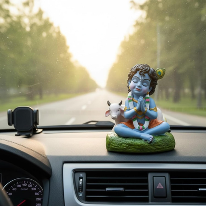 Image 4 of Krishna Laddu Gopal Murti with Cow