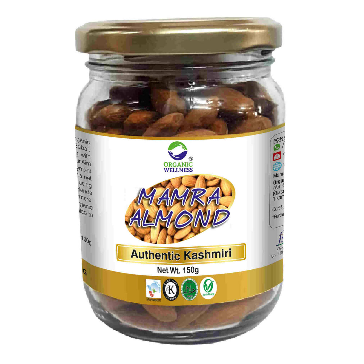 Image 1 of 150 gm for the product Organic Wellness Mamra Almond
