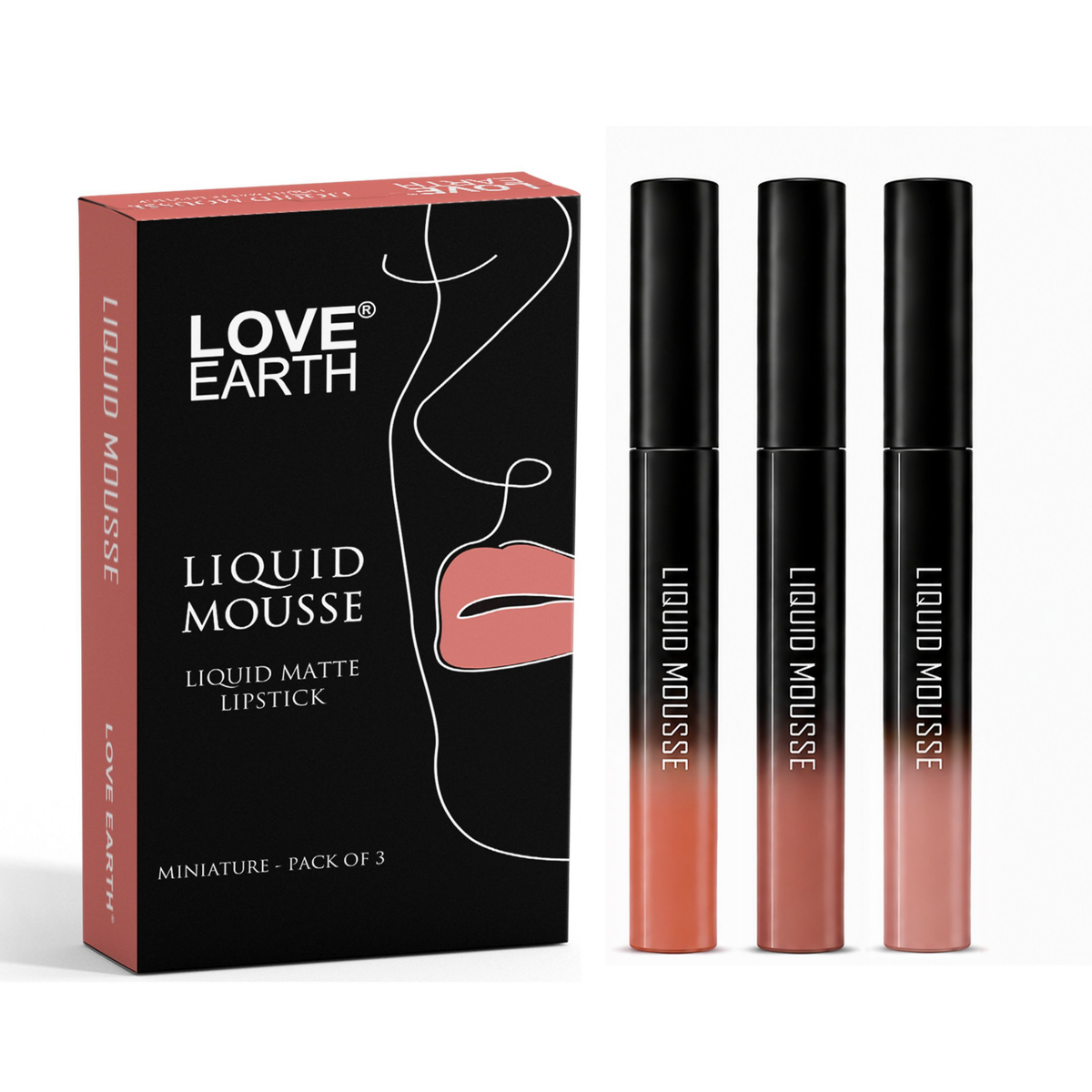 Image 1 of combo / Pack of 1 for the product Love Earth Liquid Mousse Matte Lipstick More Nudes