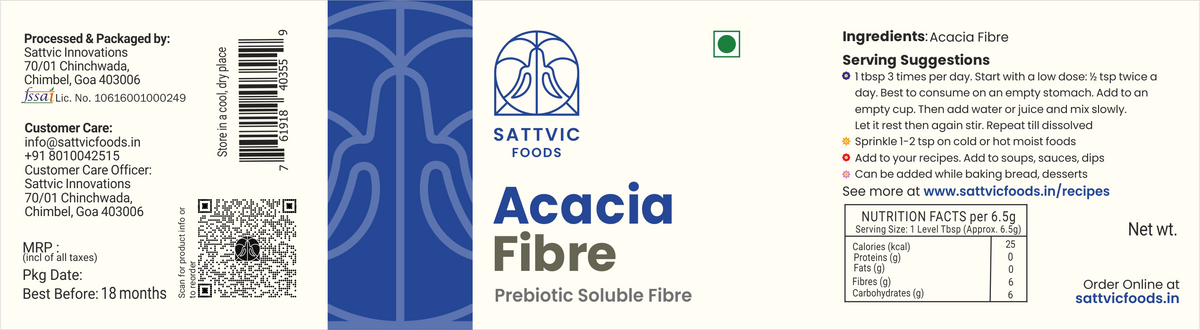 Image 6 of Sattvic Foods Acacia Fibre | Prebiotic | Ayurvedic Digestion Support