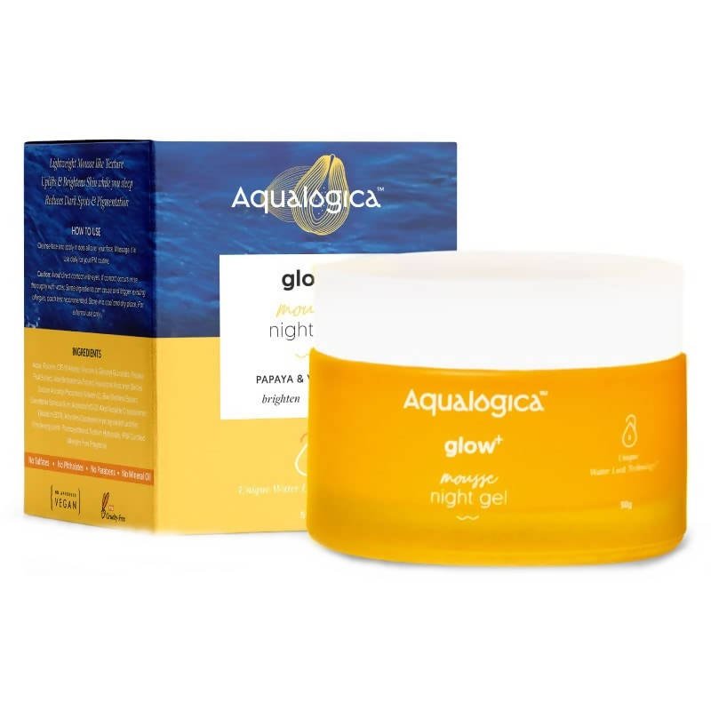 Image 1 of 50 gm / Pack of 1 for the product Aqualogica Glow+ Mousse Night Gel With Vitamin C & Hyaluronic Acid