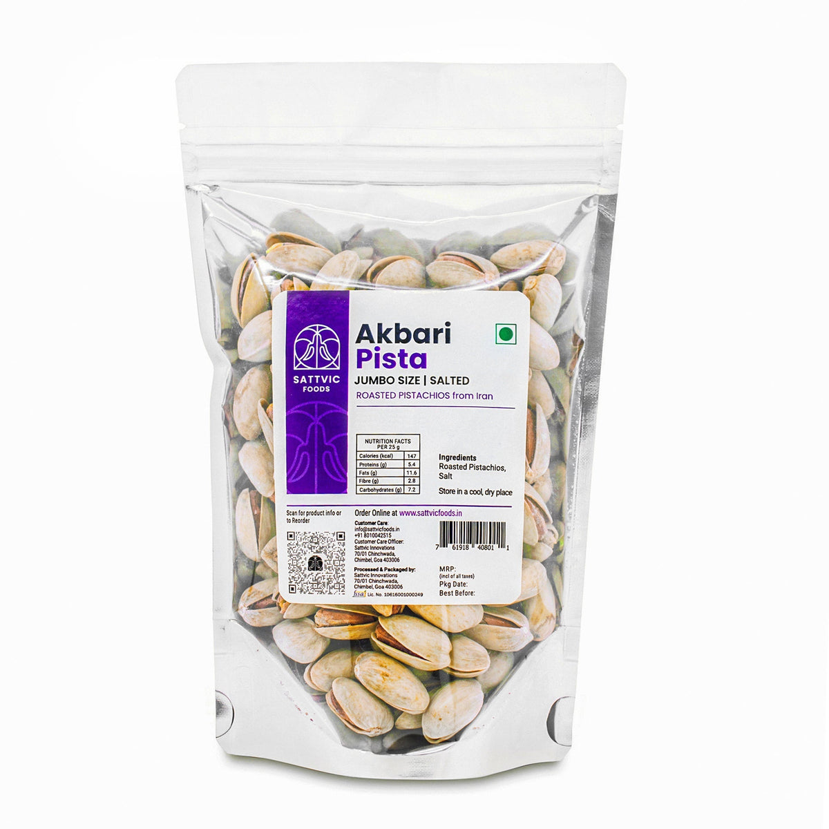 Image 8 of Sattvic Foods Akbari Pistas | Roasted and Salted | Jumbo size