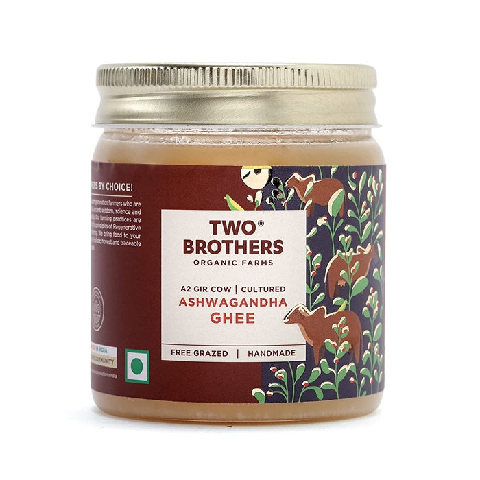 Image 1 of 250 ml / Pack of 1 for the product Two Brothers Organic Farms Ashwagandha Ghee | A2 Gir Cow Desi Ghee | Cultured And Handmade A2 Ghee | Curd Curned Bilona Method