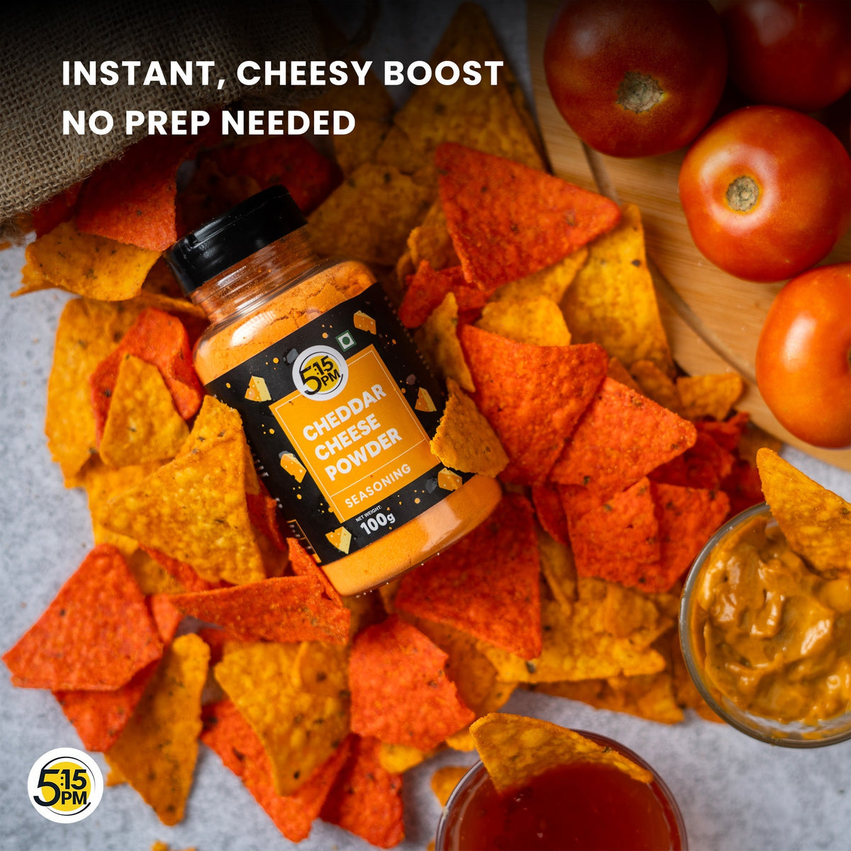 Image 5 of 5:15 PM Cheddar Cheese Powder Seasoning for Popcorn, Pasta, Pizza, Nachos, Fries