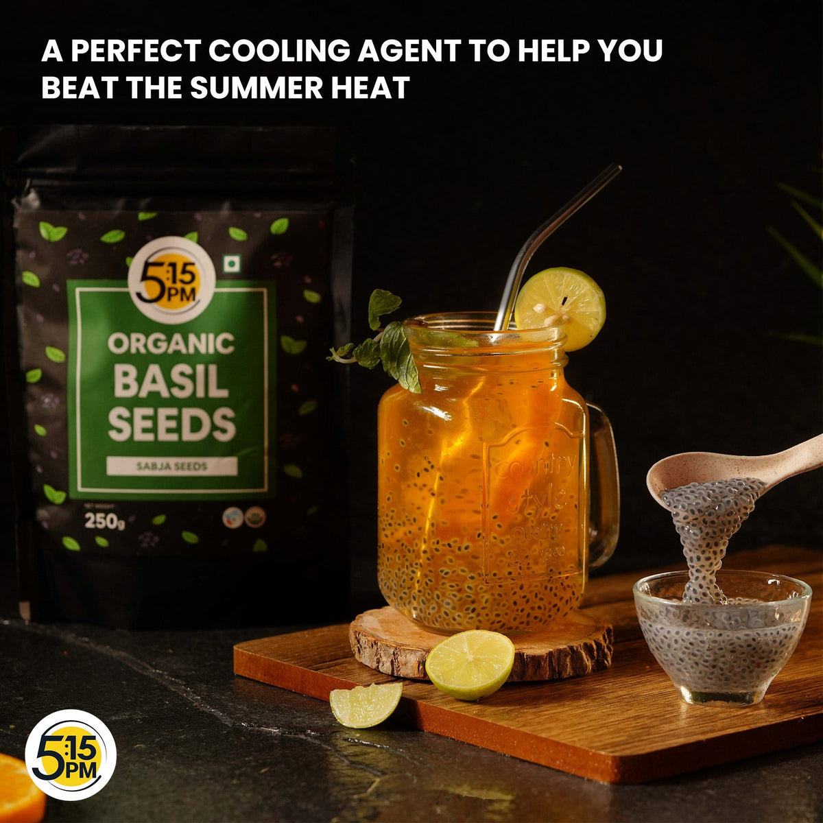 Image 3 of 5:15 PM Basil Seeds | Sabja Seeds for Eating | Falooda Seeds