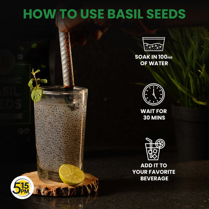 Image 5 of 5:15 PM Basil Seeds | Sabja Seeds for Eating | Falooda Seeds