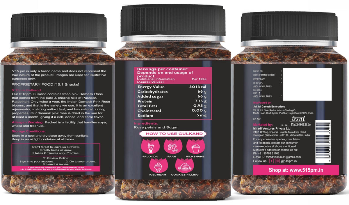Image 7 of 5:15 PM Gulkand | Premium Rose Petal Jam | Fresh Rose Petals Jam